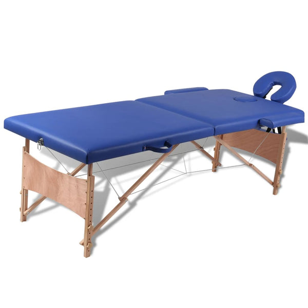 Klappbare Massageliege 2-Zonen Blau