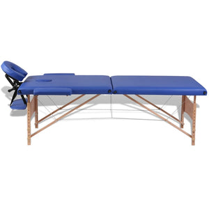 Klappbare Massageliege 2-Zonen Blau