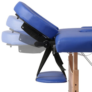 Klappbare Massageliege 2-Zonen Blau