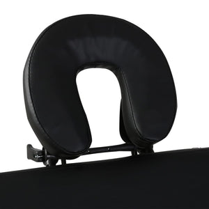 vidaXL Table de massage pliable à 2 zones avec cadre en bois noir