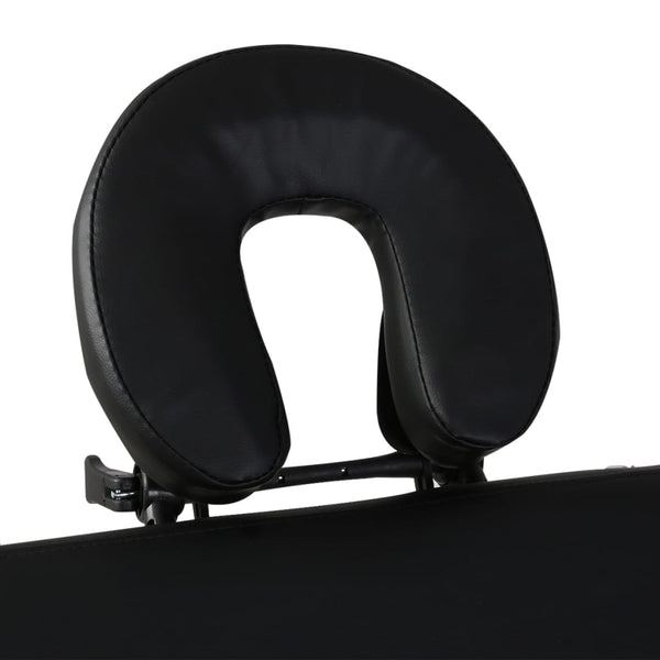 vidaXL Table de massage pliable à 2 zones avec cadre en bois noir