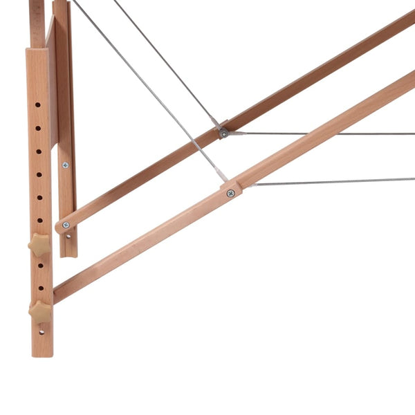 vidaXL Table de massage pliable à 2 zones avec cadre en bois noir