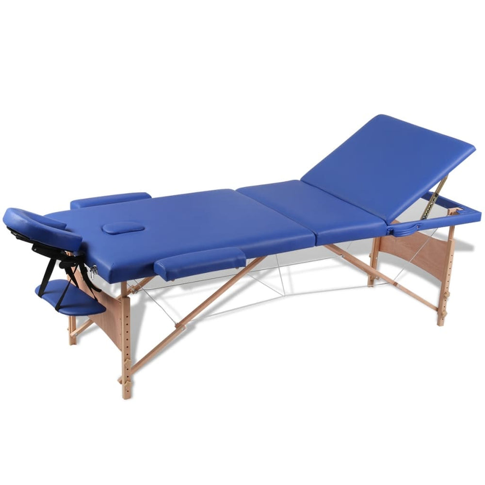 Faltbarer Massagetisch 3 Zonen Blau