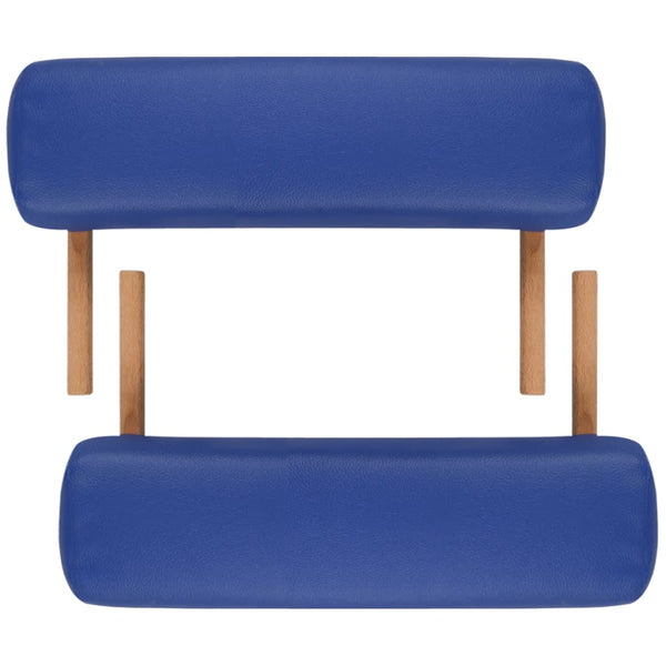 Massagetisch mit Holzrahmen, faltbar 3 Zonen Blau