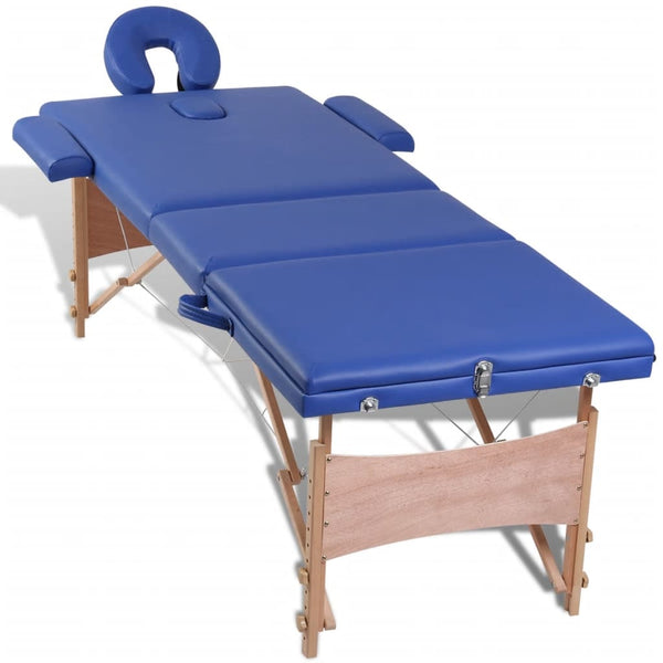 Faltbarer Massagetisch 3 Zonen Blau
