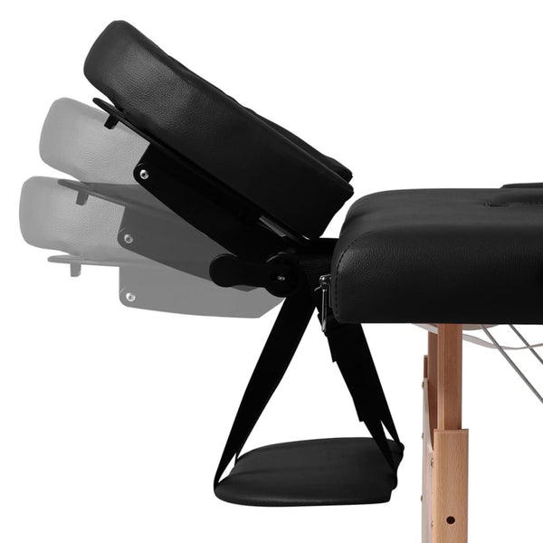 Klappbare Massageliege 3-Zonen Schwarz