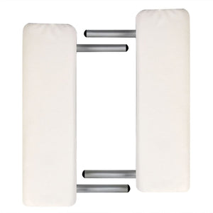 vidaXL Table de massage pliable 2 zones avec cadre en aluminium Crème