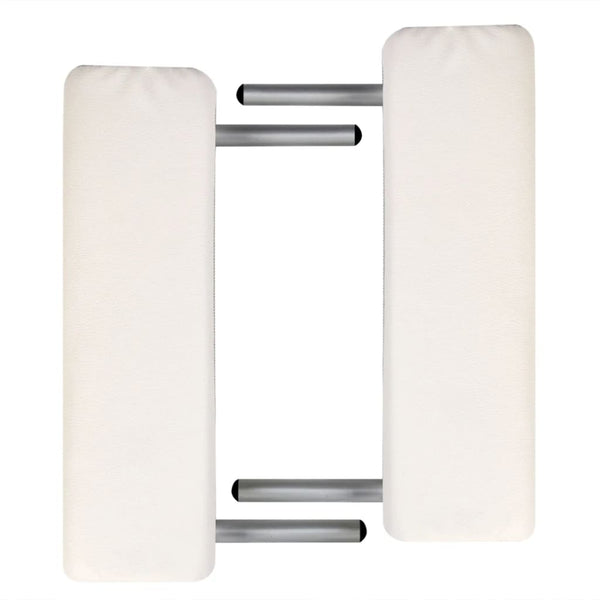 vidaXL Table de massage pliable 2 zones avec cadre en aluminium Crème