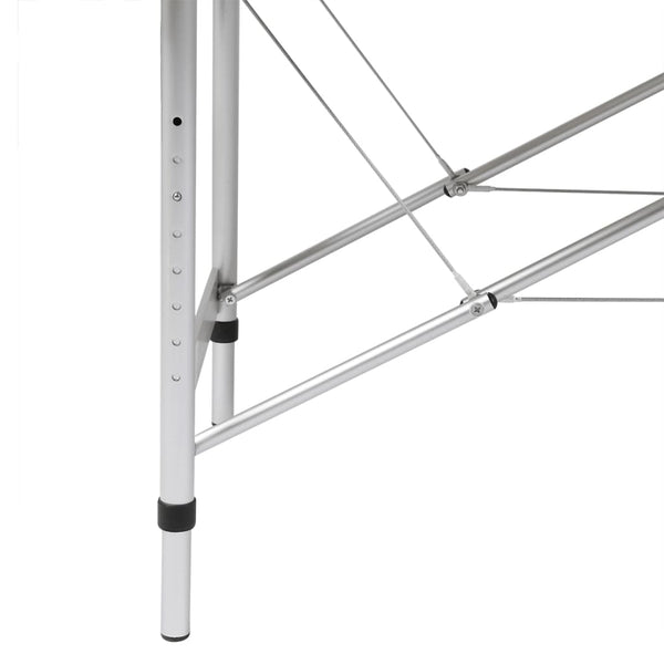 vidaXL Table de massage pliable 2 zones avec cadre en aluminium Crème