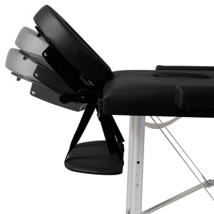 Table de massage pliable vidaXL 2 zones avec cadre en aluminium Noir