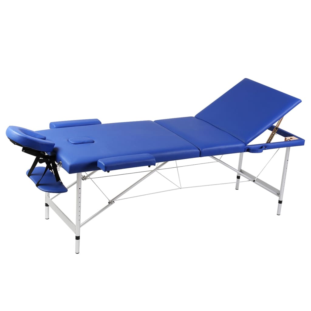 Faltbarer Massagetisch 3 Zonen Blau