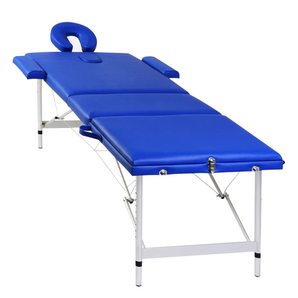 Faltbarer Massagetisch 3 Zonen Blau