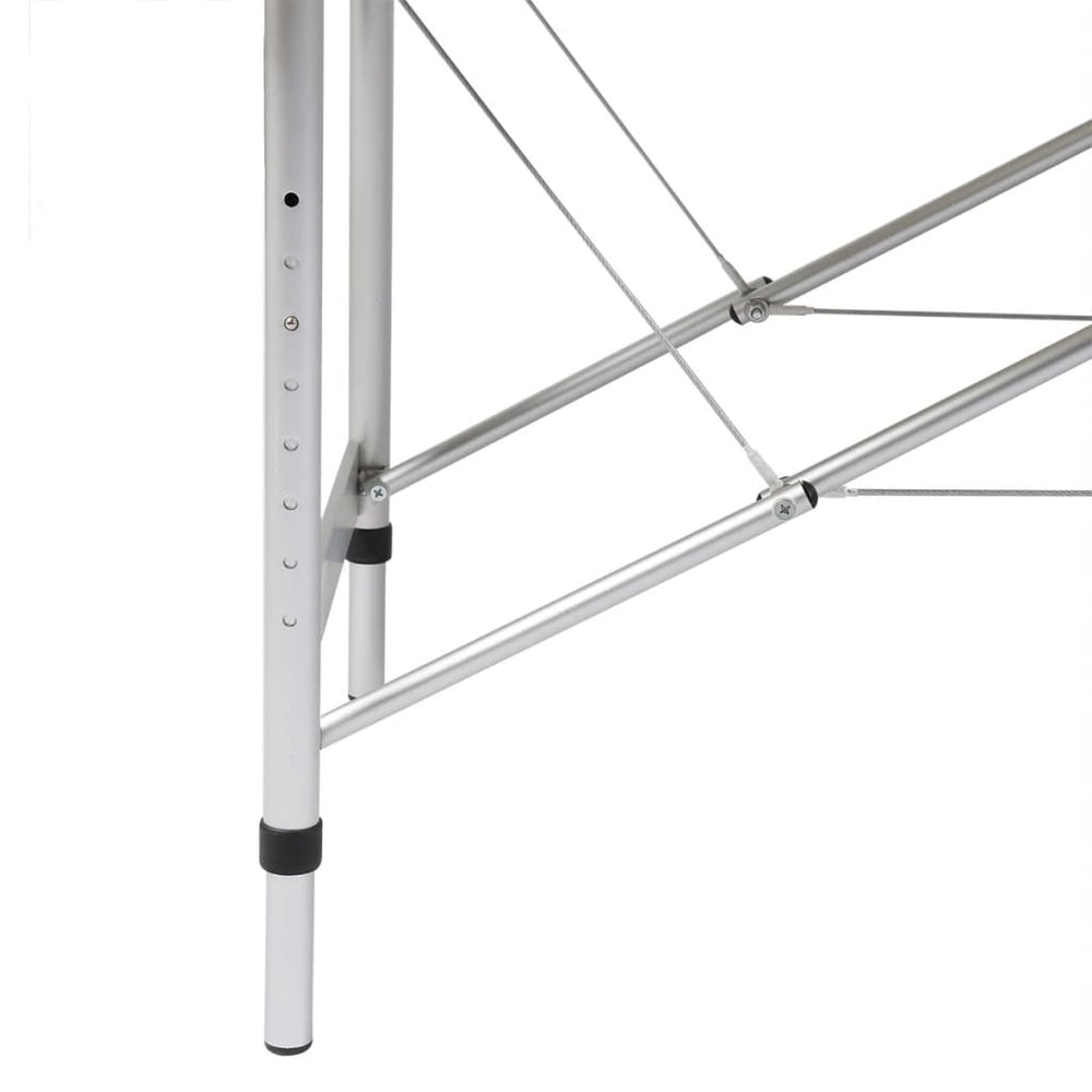 Faltbarer Massagetisch 3 Zonen Aluminium Schwarz