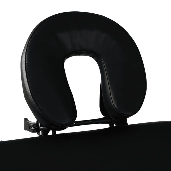 Faltbarer Massagetisch 3 Zonen Aluminium Schwarz