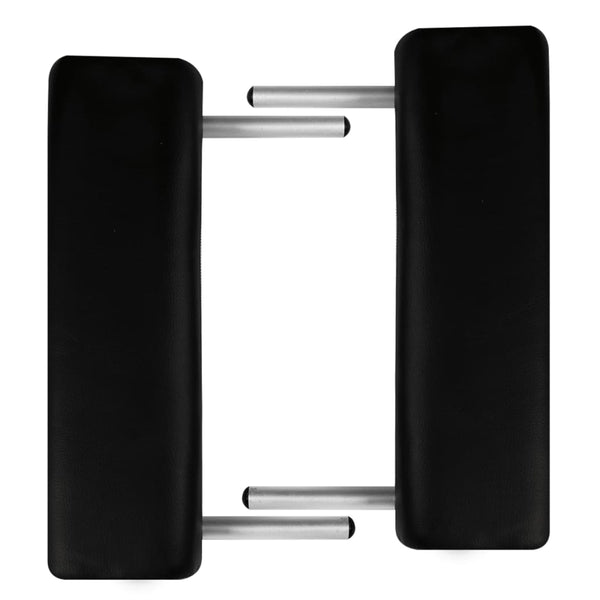 Faltbarer Massagetisch 3 Zonen Aluminium Schwarz