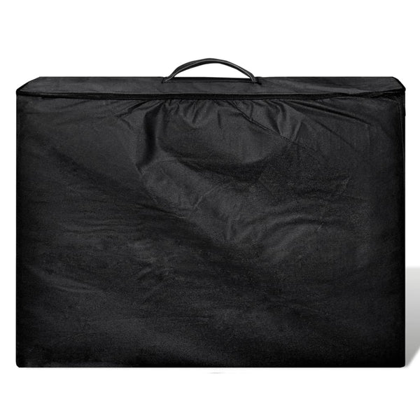 Faltbarer Massagetisch 3 Zonen Aluminium Schwarz