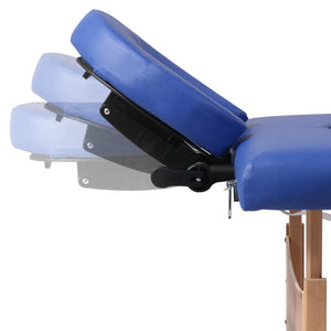 Klappbare Massageliege 4-Zonen Blau Holzgestell