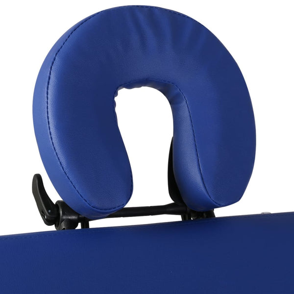 Klappbare Massageliege 4-Zonen Blau Holzgestell