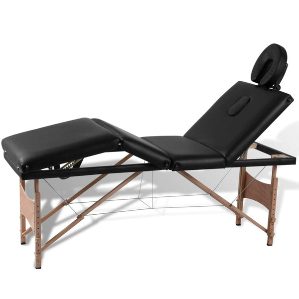 Klappbare Massageliege 4-Zonen Schwarz