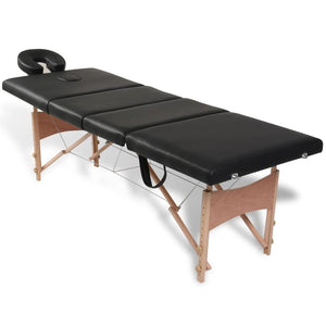 Klappbare Massageliege 4-Zonen Schwarz