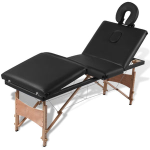 Klappbare Massageliege 4-Zonen Schwarz
