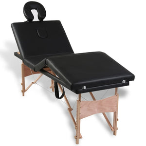 Klappbare Massageliege 4-Zonen Schwarz