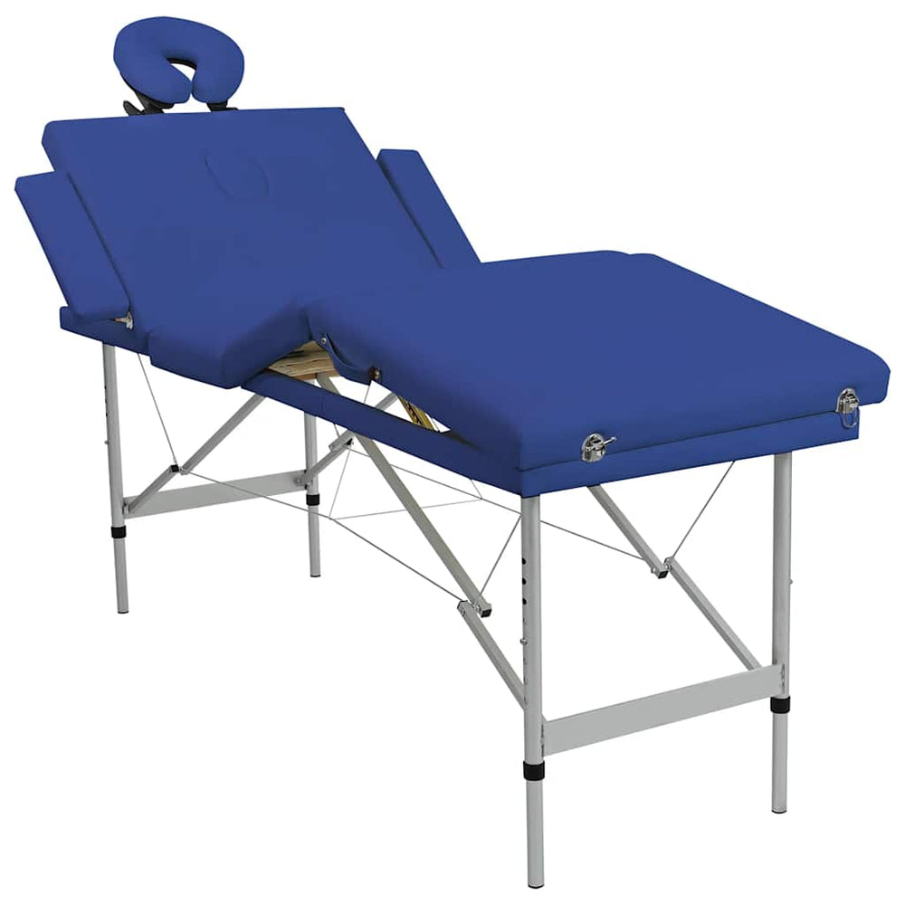 Faltbarer Massagetisch 4 Zonen Blau