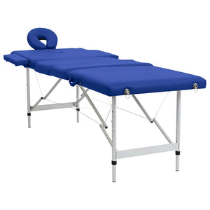 Faltbarer Massagetisch 4 Zonen Blau