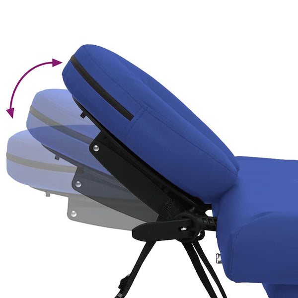 Massagetisch mit Aluminiumrahmen, faltbar 4 Zonen Blau
