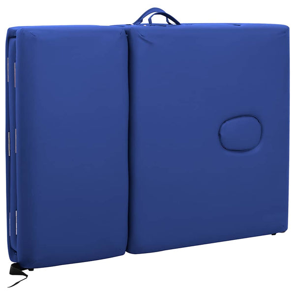 Faltbarer Massagetisch 4 Zonen Blau