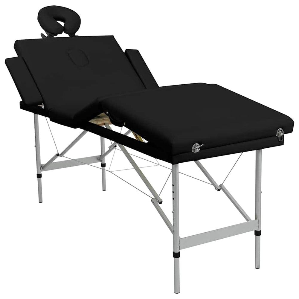 Klappbare Massageliege 4-Zonen Schwarz