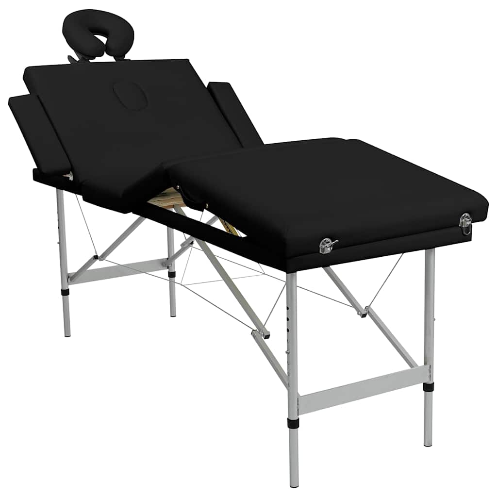 Klappbare Massageliege 4-Zonen Schwarz