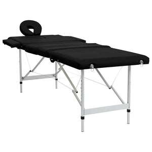 Klappbare Massageliege 4-Zonen Schwarz