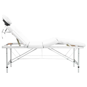 Faltbarer Massagetisch, 4 Zonen, Creme-Weiß