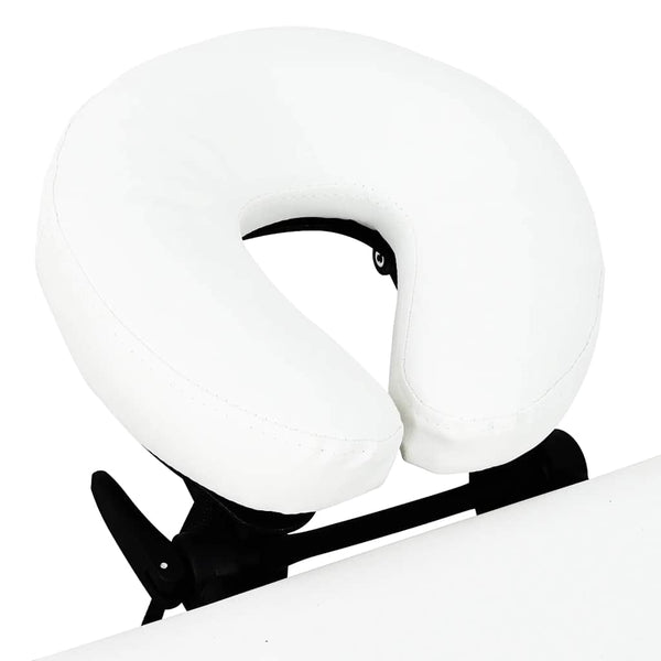 Faltbarer Massagetisch, 4 Zonen, Creme-Weiß