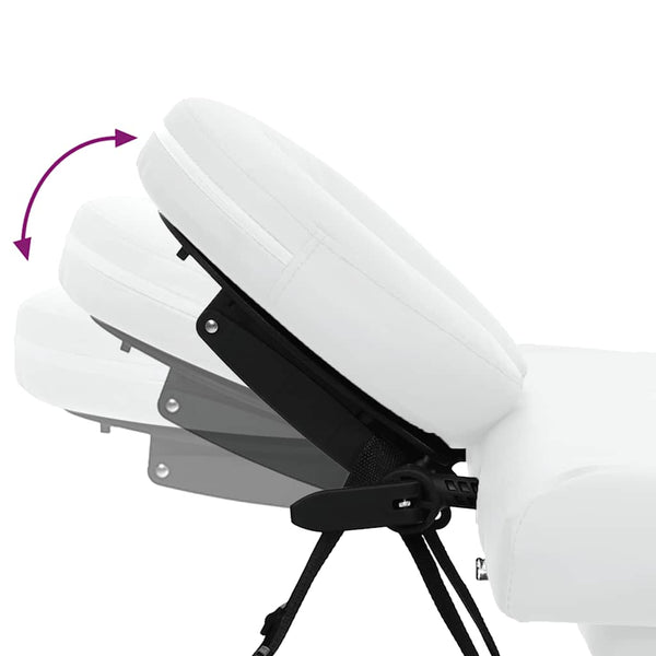 Faltbarer Massagetisch, 4 Zonen, Creme-Weiß