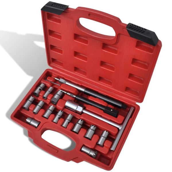Kit de fraises pour sièges d'injecteurs diesel 17 pièces
