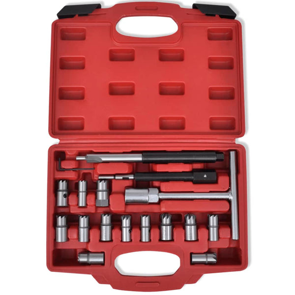 Kit de fraises pour sièges d'injecteurs diesel 17 pièces