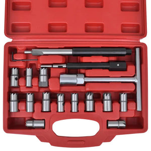 Kit de fraises pour sièges d'injecteurs diesel 17 pièces