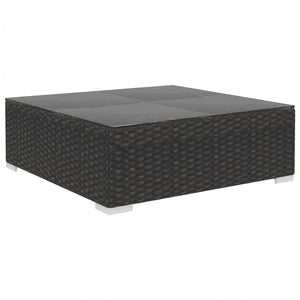 12-tlg. Garten-Lounge-Set mit Auflagen Poly Rattan Schwarz
