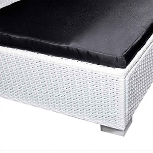 8-teiliges Garten Lounge Set Poly Rattan Weiß