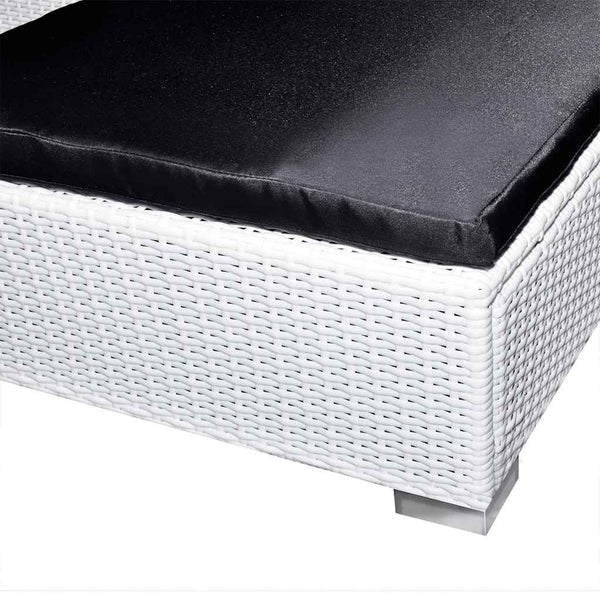 8-teiliges Garten Lounge Set Poly Rattan Weiß