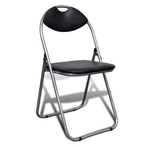 Klappstühle 6er Set Kunstleder Schwarz