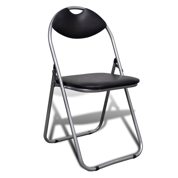 Klappstühle 6er Set Kunstleder Schwarz