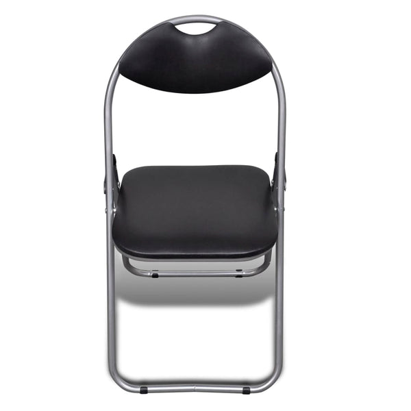 Klappstühle 6er Set Kunstleder Schwarz