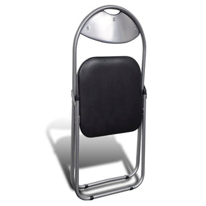 Klappstühle 6er Set Kunstleder Schwarz
