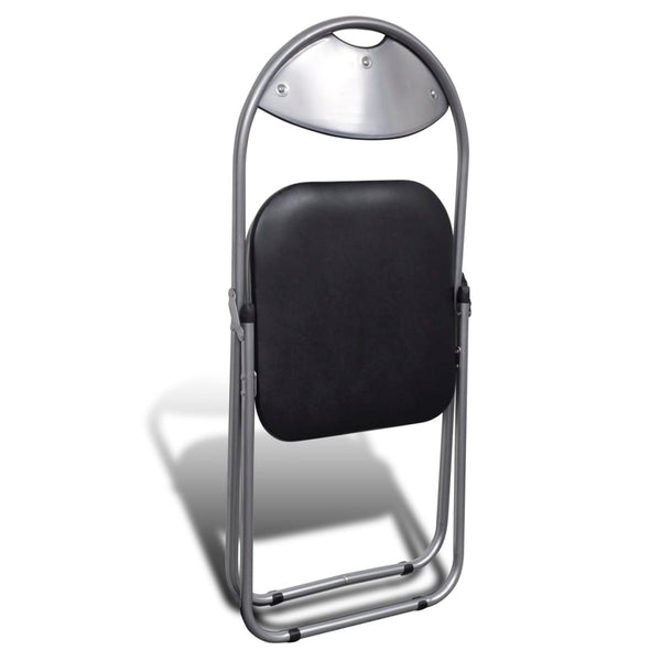 Klappstühle 6er Set Kunstleder Schwarz