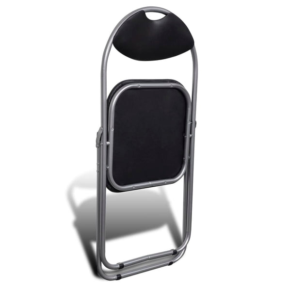 Klappstühle 6er Set Kunstleder Schwarz