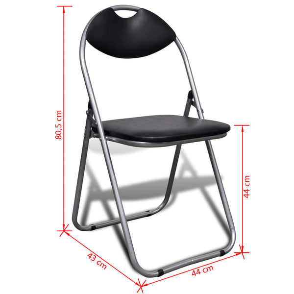 Klappstühle 6er Set Kunstleder Schwarz