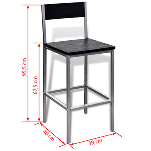 Frühstücksbar Set mit 2 Hockern